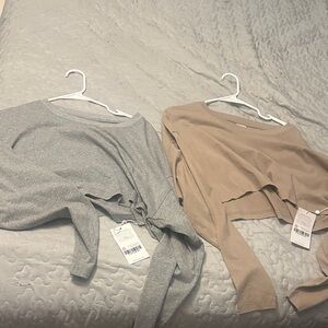 BuffBunny Gray and Tan Crop Tops